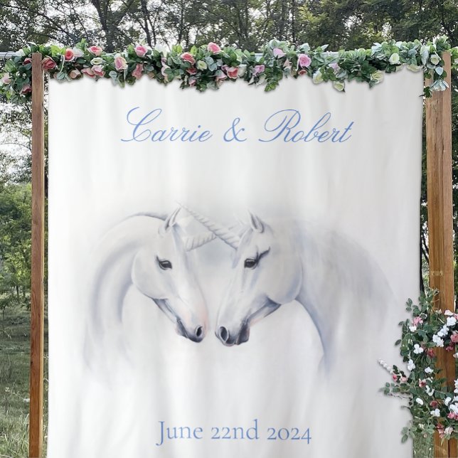 Tapete De Parede Casal White Unicorns Love (Criador carregado)