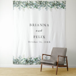 Tapete De Parede Casamento Botânico Rústico com Eucalipto Verde