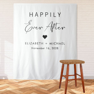 Tapete De Parede Casamento Chic Felizes para Sempre