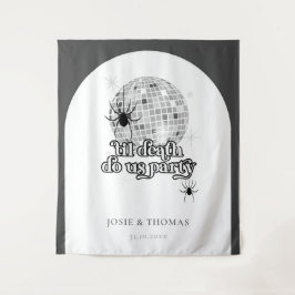 Tapete De Parede Casamento de Aranhas e Bola de Disco Retro Hallowe