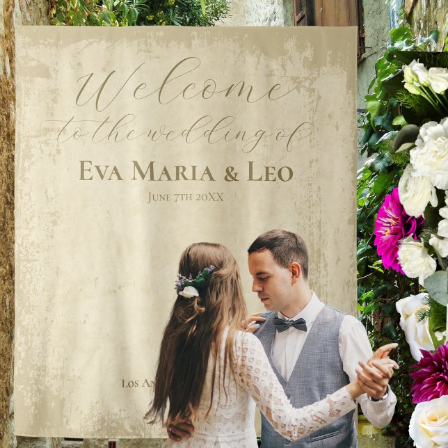 Tapete De Parede Casamento de Boas-vindas da Borda Grunge Esbranqui (Criador carregado)