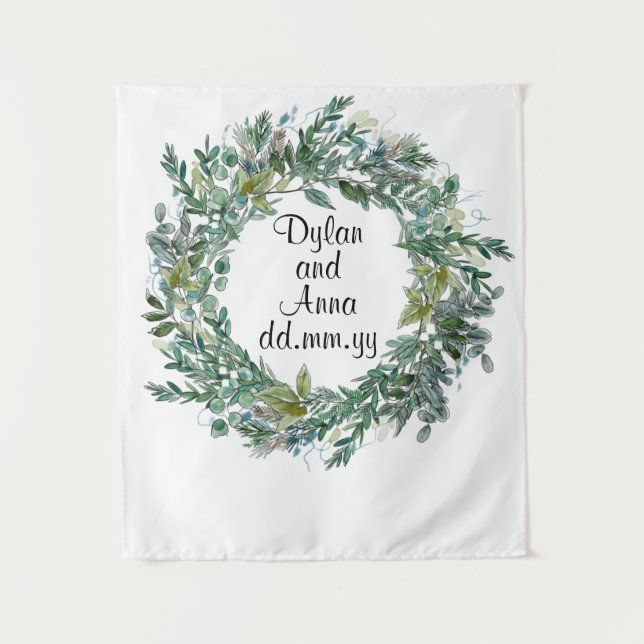 Tapete De Parede Casamento De Natal Caindo De Volta, Foto Greenery  (Frente)