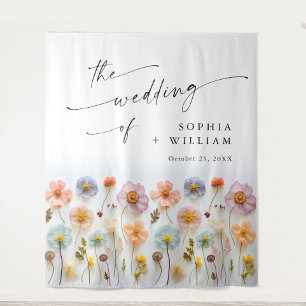 Tapete De Parede Casamento de Pastel Pink Boho Wildflower