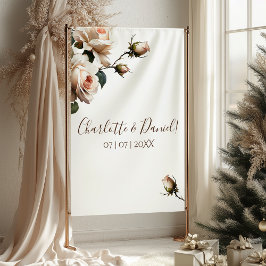 Tapete De Parede Casamento de Rosa de Óleo de Blush Beige