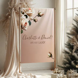 Tapete De Parede Casamento de Rosa de Óleo de Blush Beige