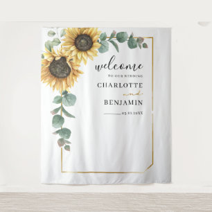 Tapete De Parede Casamento de Sunflower Eucalyptus Foliage Greenery