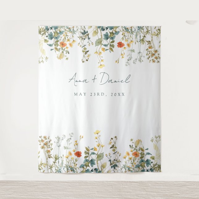 Tapete De Parede Casamento Elegante de Flor Selvagem (Frente)