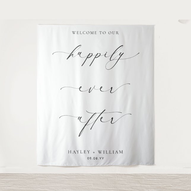 Tapete De Parede Casamento Ellesmere Bem-vindo para Sempre Felizes (Frente)