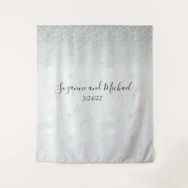 Tapete De Parede Casamento Minimalista com Brilho de Ombre em Mármo (Frente)