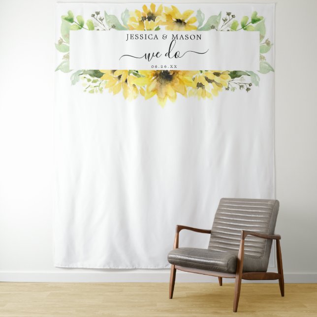 Tapete De Parede Casamento no Jardim de Girassóis Fazemos Fundo par (In Situ)
