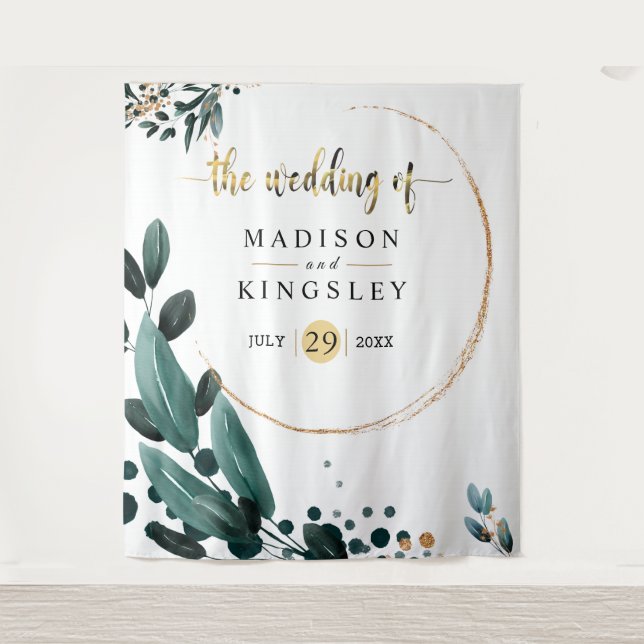 Tapete De Parede Casamento outono Elegante Floral Azul Profundo (Frente)