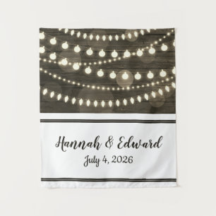 Tapete De Parede Casamento Personalizado Da Corrente De Madeira