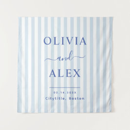 Tapete De Parede Casamento Personalizado Francês Azul Minimalista e