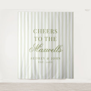 Tapete De Parede Casamento Roscrito Faixas Verde Branco Cheers Retr
