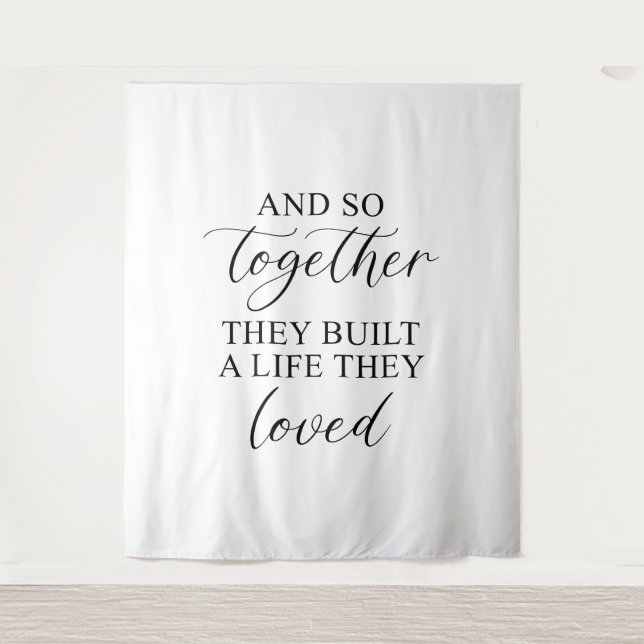 Tapete De Parede Casamento Rústico | Banner de Citação de Casamento (Frente)