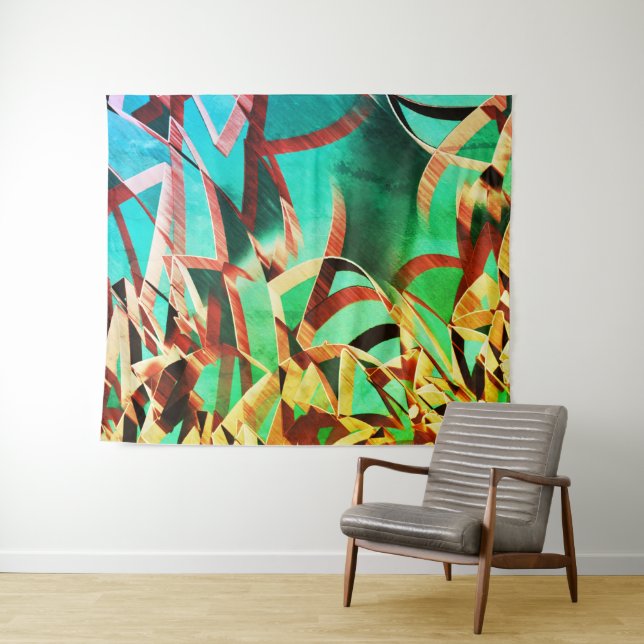 Tapete De Parede Castanho passa por verde-rústico e aquamarina (In Situ (Horizontal))