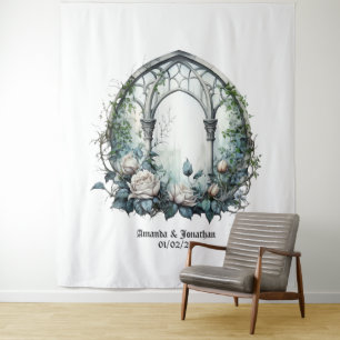Tapete De Parede Castelo de Fantasia Sombria Janela Casamento Gótic
