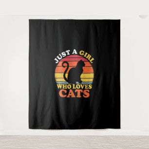 Tapete De Parede Cat Lover Vintage Apenas Uma Menina Que Ama Gatos