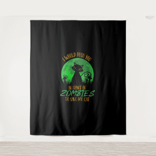 Tapete De Parede Cat ou eu empurraria você na frente dos Zombies pa