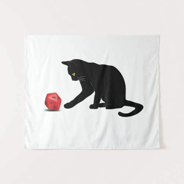 Tapete De Parede Cat Rolling Dice RPG RPG Jogos Jogando Lov (Frente (Horizontal))