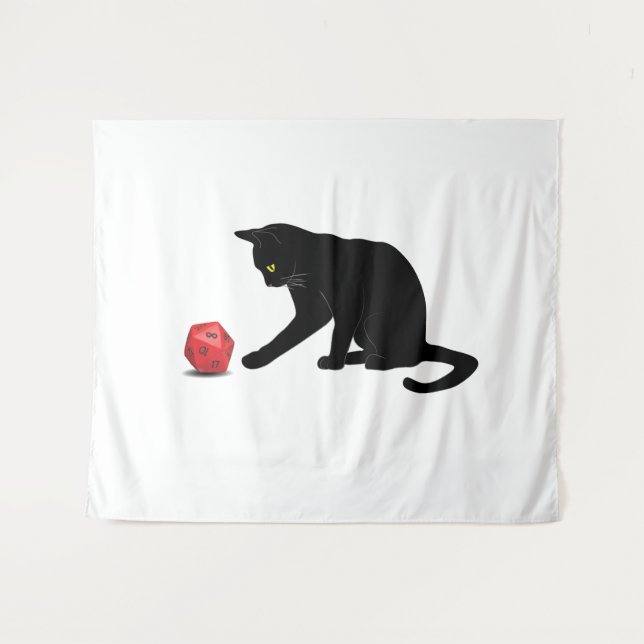Tapete De Parede Cat Rolling Dice RPG RPG Jogos Jogando Lov (Frente (Horizontal))