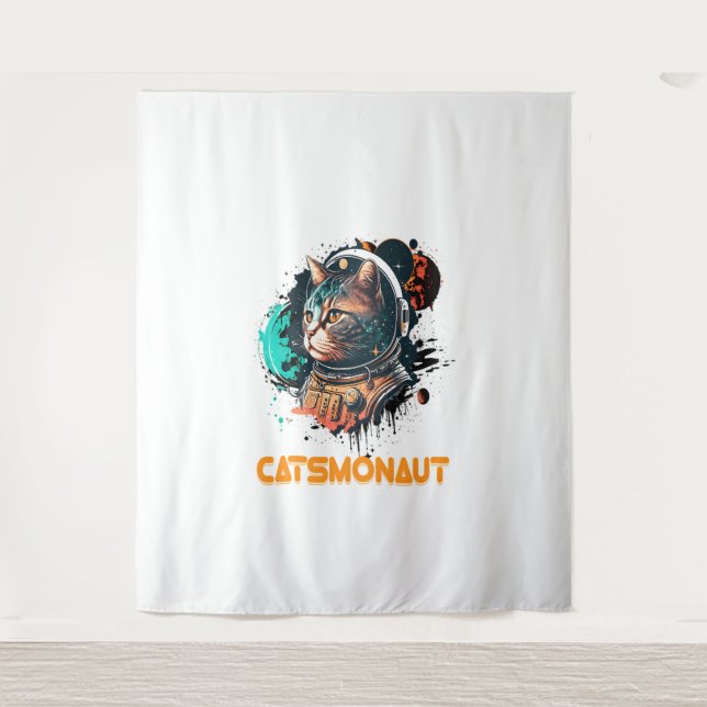 Tapete De Parede Catsmonaut Astronauta Cat Ou Gato Espacial (Frente)