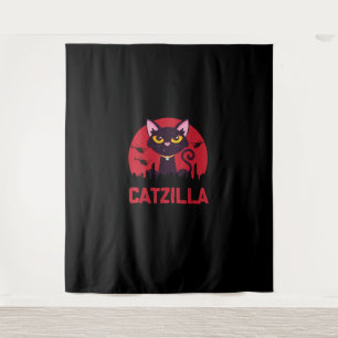 Tapete De Parede Catzilla Funny Cat Monster