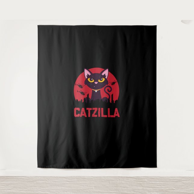 Tapete De Parede Catzilla Funny Cat Monster (Frente)