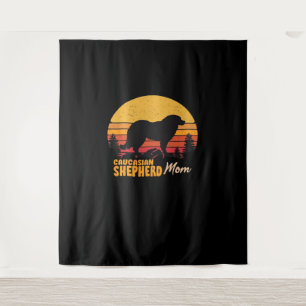 Tapete De Parede Caucasian Shepherd Dog Mãe Vintage Retro Clássico