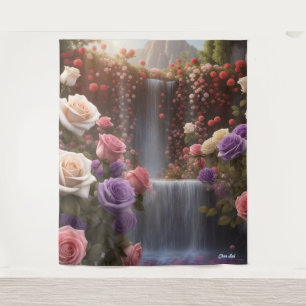 Tapete De Parede Caudal Do Jardim rosa A Floriografia Personalizada