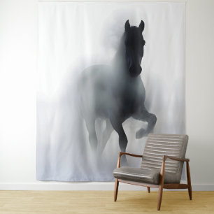 Tapete De Parede Cavalo Majestoso na Névoa – Abstrato Minimalista
