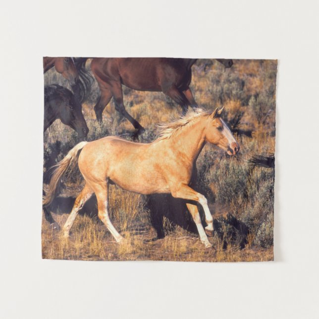 Tapete De Parede Cavalos Correndo em um Rancho Ponderosa (Frente (Horizontal))