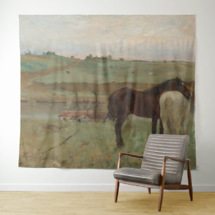 Tapete De Parede Cavalos num Prado, Pintura a Petróleo, Edgar Degas