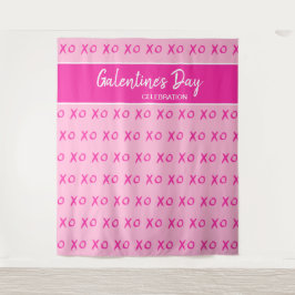 Tapete De Parede Celebração do Dia de Galentine com padrão rosa XOX