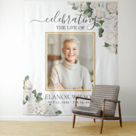 Tapete De Parede Celebração Floral de Rosas Brancas da Foto da Vida