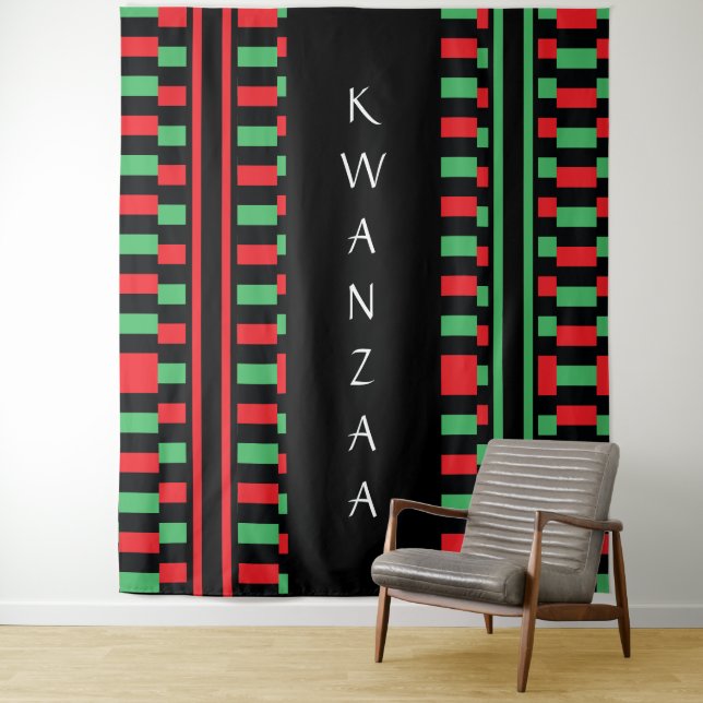 Tapete De Parede Celebração Verde Preto Vermelho Kwanzaa (In Situ)