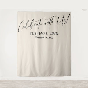 Tapete De Parede Celebrar Elegante conosco! Cream no Plano de Fundo