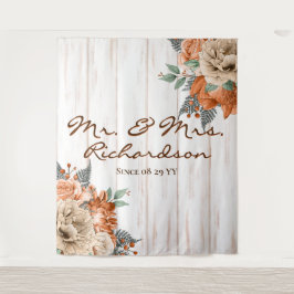Tapete De Parede Celeiro de Madeira Branco Rústico com Floral Laran