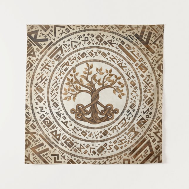 Tapete De Parede Celtic Knot Tree of life -Yggdrasil (Frente)