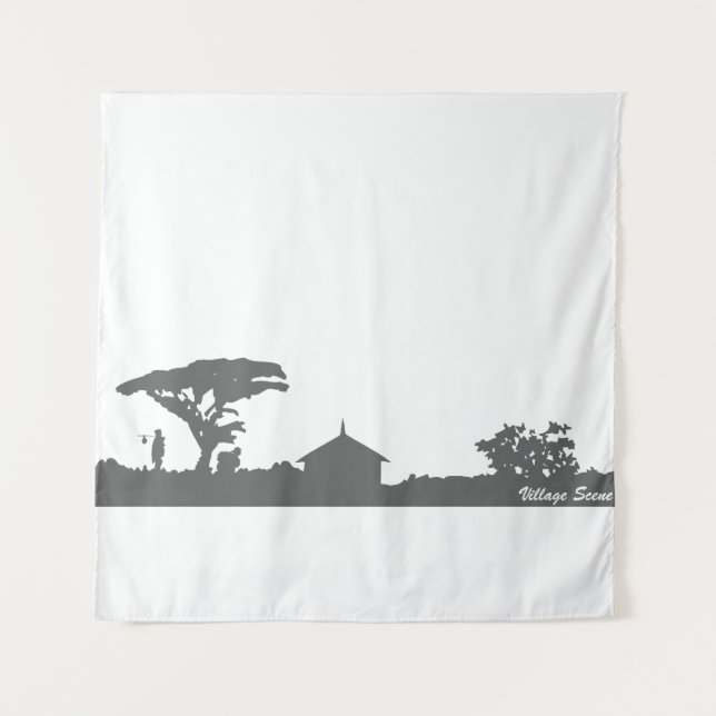 Tapete De Parede Cena da Aldeia (Frente)