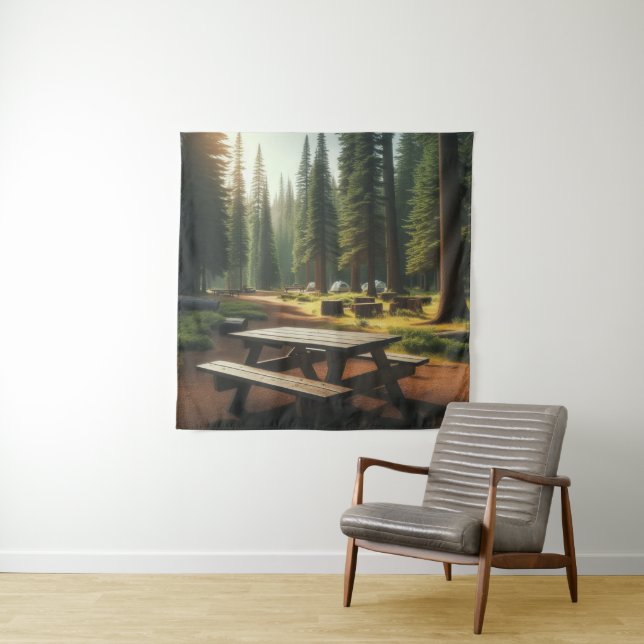Tapete De Parede Cena de acampamento de Mesa piquenique (In Situ)