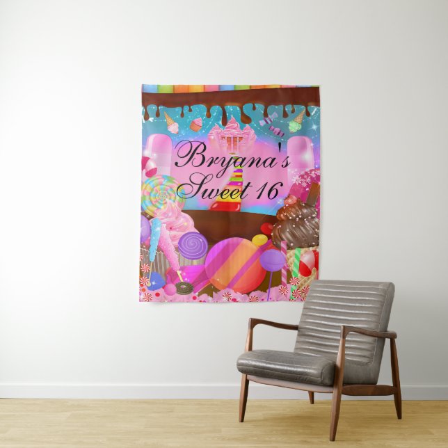 Tapete De Parede Cena de Aniversário de 16 Anos Doce Terra dos Doce (In Situ)