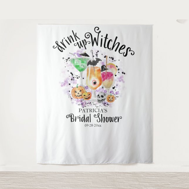 Tapete De Parede Cena de Casamento de Bruxas no Halloween (Frente)