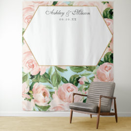 Tapete De Parede Cena de casamento Shabby Chic para cabine de fotos