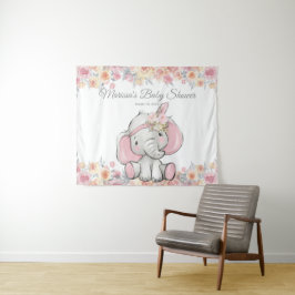 Tapete De Parede Cena de Fundo M de Menina Boho Elefante Rosa para 