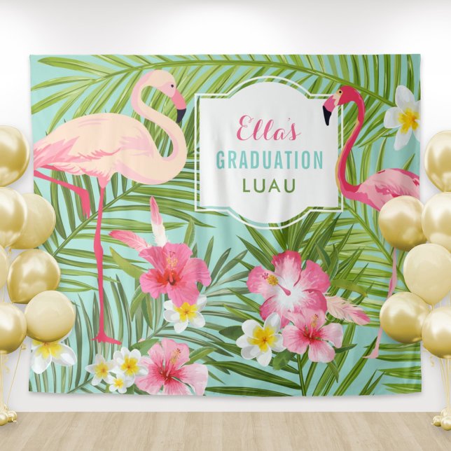 Tapete De Parede Cena de Fundo para Luau de Formatura de Flamingo R (Criador carregado)