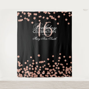 Tapete De Parede Cena Sweet 16 Rosa Glitter Confetes