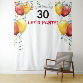 Tapete De Parede Cenário de Aniversário de 30 Anos com Balão Divert