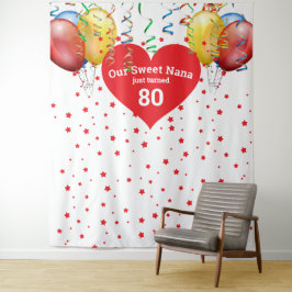 Tapete De Parede Cenário de Balão de Aniversário de 80 anos da Nana
