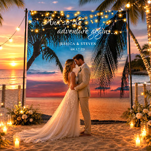 Tapete De Parede Cenário de casamento elegante de pôr do sol de ver